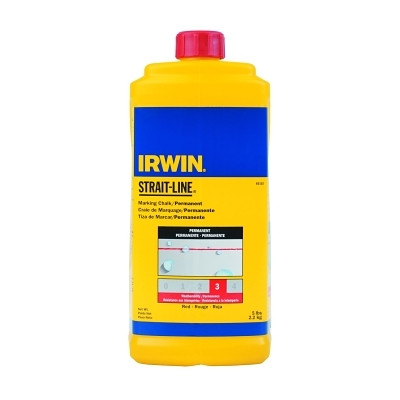 Irwin 65102 Strait-Line Permanent Staining Marking Chalk, 5 lb, Bottle, Red