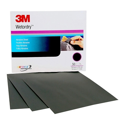 3M 7000120115 Wetordry Paper Sheets, Aluminum Oxide, P220 Grit, 11 in Long