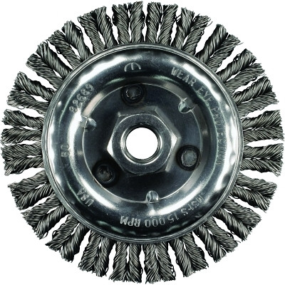 Advance Brush 82392 COMBITWIST Stringer Bead Knot Wheel, 4 1/2 in D, .02 in Carbon Steel Wire