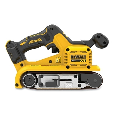 DeWalt DCW220B Cordless Belt Sander, XR, 3 in W x 21 in L Belt, 1050 SFPM, Includes Belt/Dust Bag/Dust Port Swivel