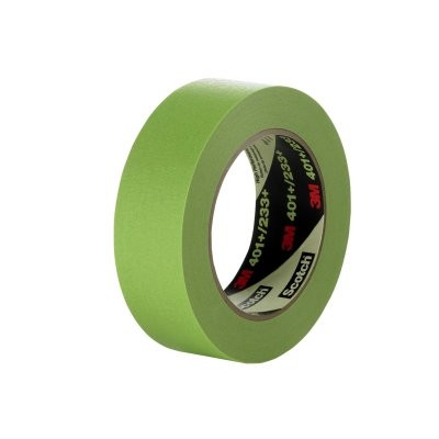 3M 7000124895 401+ High Performance Masking Tape, 18 mm x 55 m, Green