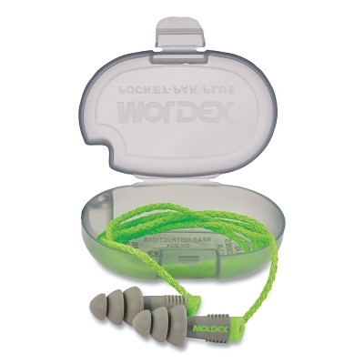 Moldex 6434 Alphas Reusable Earplug, Vinyl, Green/Gray, Unattached Cord