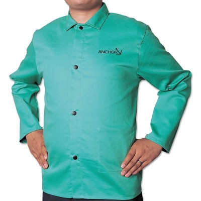Best Welds CA1200S Flame Retardant (FR) Cotton Sateen Jacket, Small, Visual Green