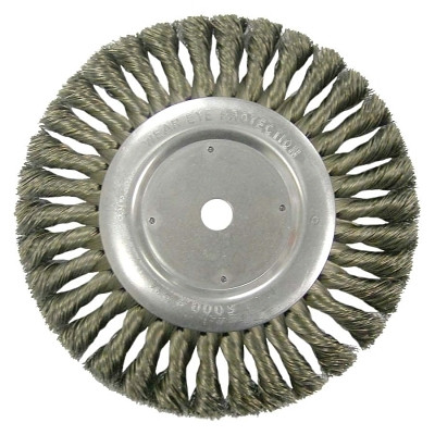 Weiler 36279 Vortec Pro Knot Wire Wheel, 8 in Dia, .023 in Carbon Steel Wire, 6,000 rpm