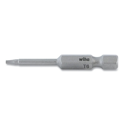 Wiha Tools 74511 T6 Torx Bit, 1/4 in Dr, 2 in L, CRM Steel, Pack of 10