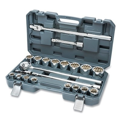 Crescent CTK21SAEN 12-point Standard SAE Mechanics Tool Set, 3/4 in Dr, 7/8 in to 2 in Opening, 21-Pc