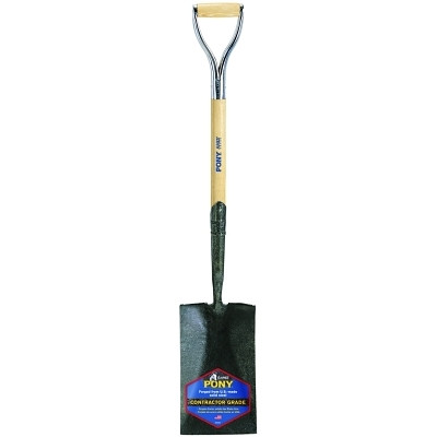 Jackson Professional Tools 1230200 J-450 Series PONY Shovel, 7.5 in W x 12 in L Blade, 27 in L Armor D-Grip, White Ash, Garden Spade