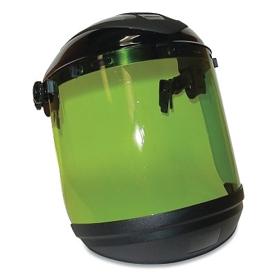 Sellstrom S31201 Arc Flash Faceshield, Universal, Hard Hat Mount, Black/Lt Green, 8 in H x 15 in L