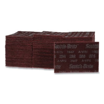 Scotch-Brite 7100112579 Hand Pad, 9 in L, Very Fine, Aluminum Oxide, Maroon