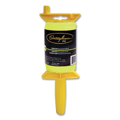 Stringliner 25412 PRO Mason's Line Reel, 540 ft Twisted #18 Nylon with Reel, Fluorescent Yellow
