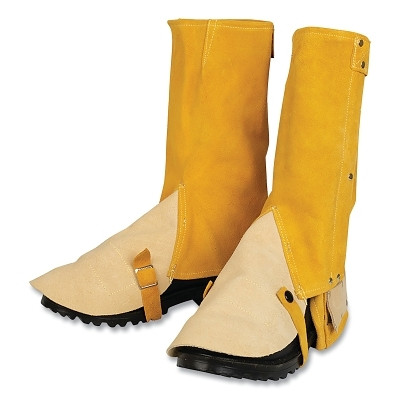 Tillman 528 Side Split Cowhide Shoe Spats, 528, Premium, Mid-Calf 15 in H, Adjustable Hook-and-Loop, One Size, Bourbon Brown/Oak Tan