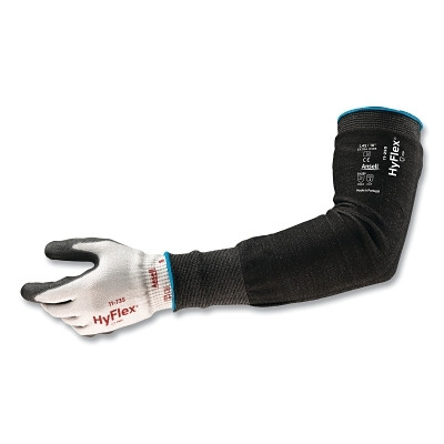 HyFlex 11250180-N 11-250 Cut-Resistant Sleeve, 18 in Narrow, Elastic Closure, Black