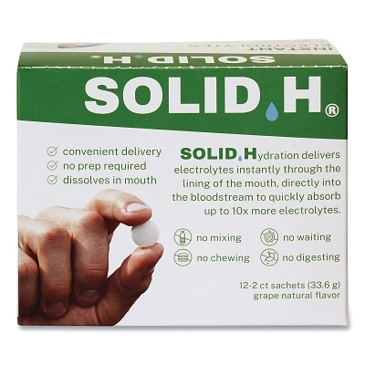 Medique 33364 Solid.H Electrolyte Round, Grape Flavor, 12 Packets of 2 tablets