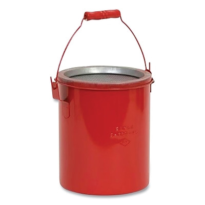 EAGLE B606 Bench and Daub Can, 5.7 qt Capacity, Red, Galvanized Steel, Bench Can with Lid