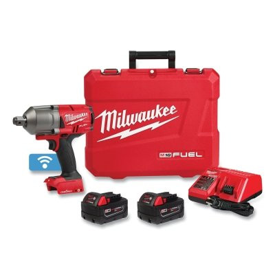 Milwaukee Tool 2864-22R M18 FUEL w/ONE-KEY High Torque Impact Wrench 3/4 in Friction Ring, 18 V, 1800 RPM, Incl 2 Batteries/Charger