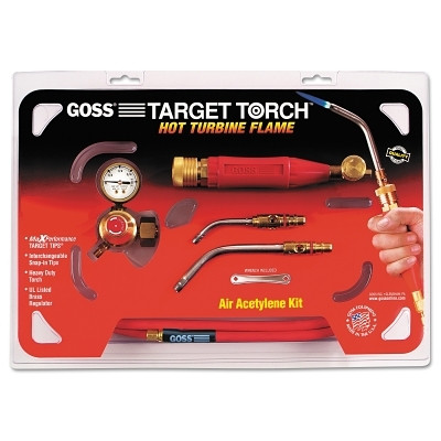 Goss KX4B Target Torch Air-Acetylene Outfit, 3/8 in, 1/2 in, B Cyl Reg Fitting