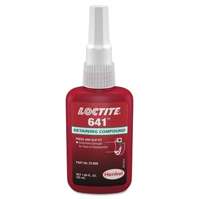 Loctite 231121 641 Retaining Compound, Controlled Strength, 50 mL Bottle, Yellow, 1,700 psi