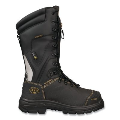 Oliver by PIP 65791-BLK-090 65 Series 10 in Lace-Up Steel Toe Boots, Men's 9, Leather, Black
