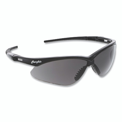 MCR Safety MP112 Memphis MP1 Safety Glasses, Gray, Polycarbonate Lens, Duramass Scratch Resistant Coating, Black Frame/Temple