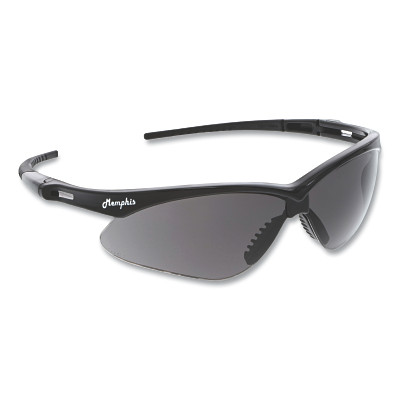 MCR Safety MP112 Memphis MP1 Safety Glasses, Gray, Polycarbonate Lens, Duramass Scratch Resistant Coating, Black Frame/Temple