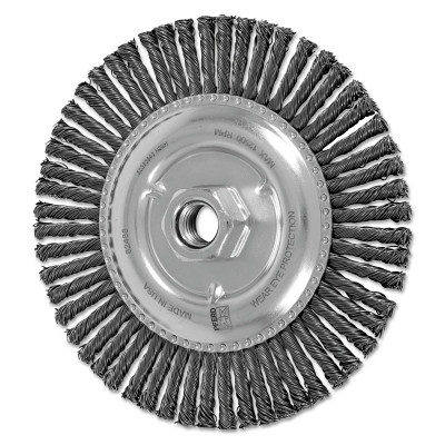 Advance Brush 82488 Stringer Bead Twist Knot Wheel, 6 dia x 3/16 W, .02 Carbon Steel Wire, 40 Knots