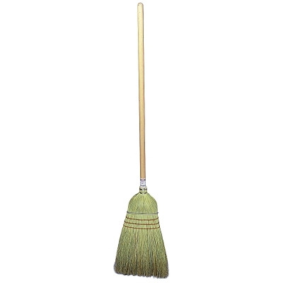Weiler 44008 Upright and Whisk Broom, Warehouse Broom, 18 in Trim L, 39 in L Handle, 4 Sews, Corn and Fiber