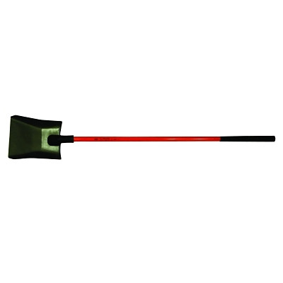 Nupla 76145 Certified Non-Conductive Shovel, 11-1/2 in x 9-1/2 in Square Point Blade, 48 in Fiberglass Butt Grip Handle