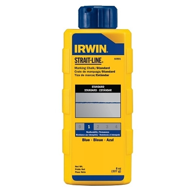 Irwin 64901 Strait-Line Standard Marking Chalk, 8 oz, Bottle, Blue