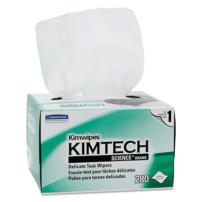 Kimberly-Clark Professional 34120 Kimtech Science Kimwipes Delicate Task Wiper, White, 4.4 in W x 8.4 in L, 280 per Box