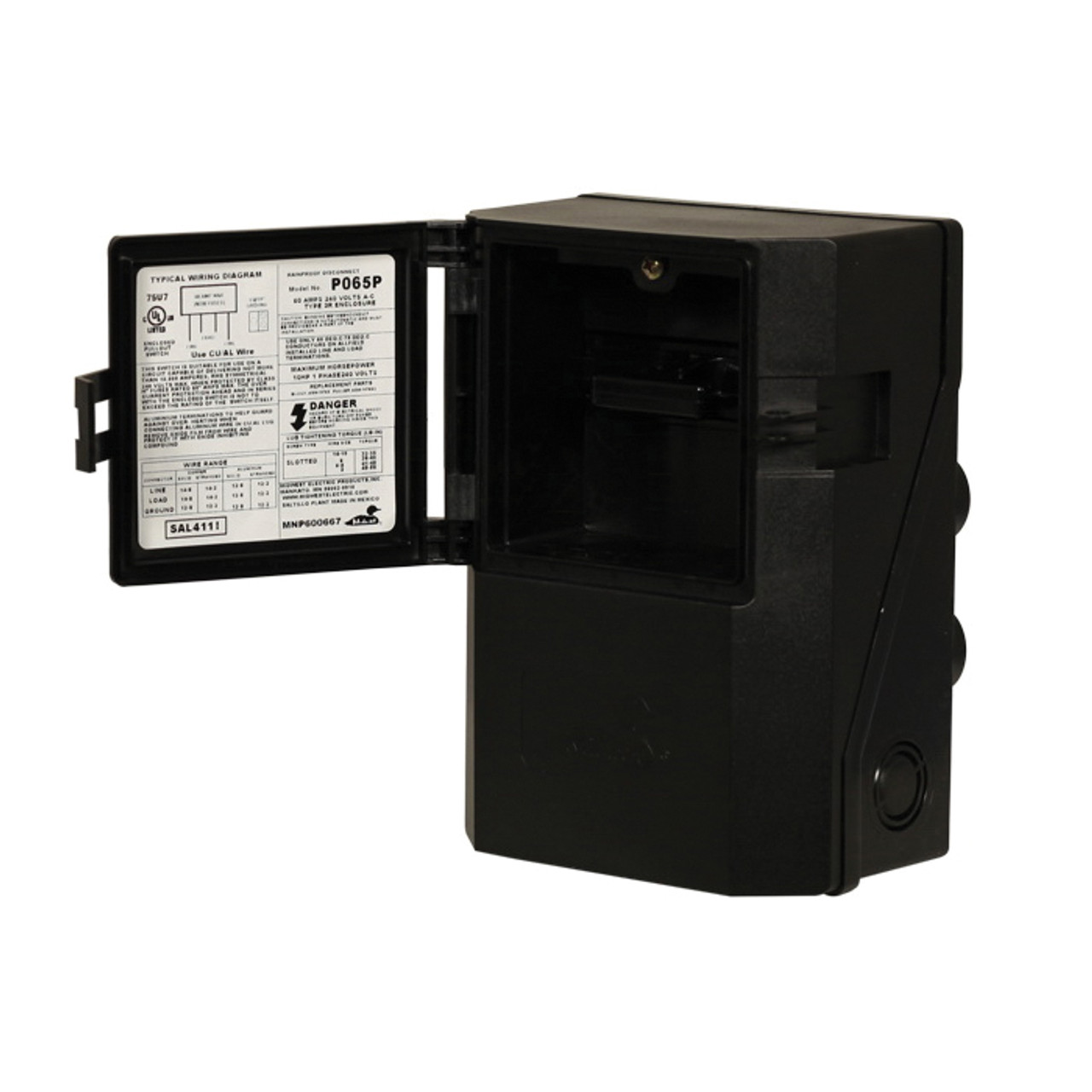 NonFusible 2Poles PullOut AC Disconnect Switch