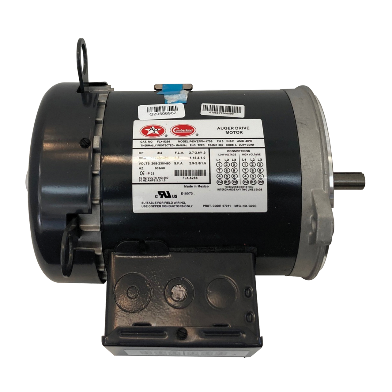 Cumberland® Auger Motor, 3/4 hp, 3