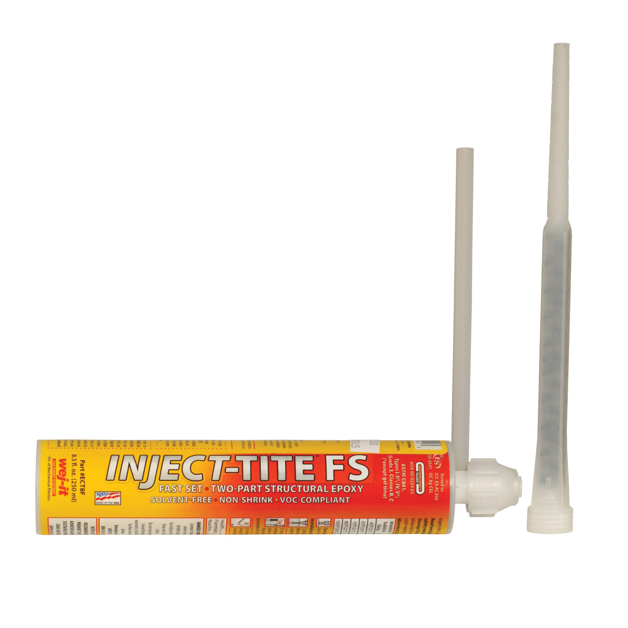 Wej-It® Inject-TITE™ FS™ Fast Set Concrete Epoxy, 8.5 oz Cartridge