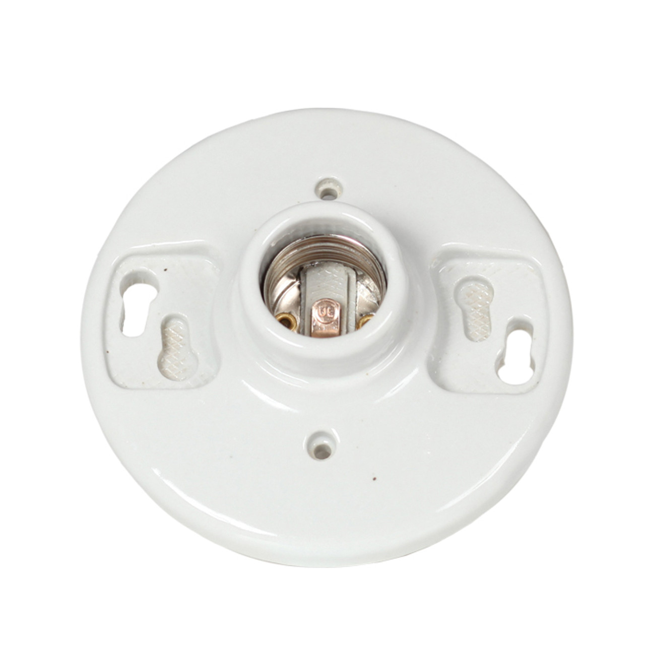 Porcelain Keyless Lampholder, For 3-1/4 in or 4 in Outlet Box and Dimmable  Bulbs