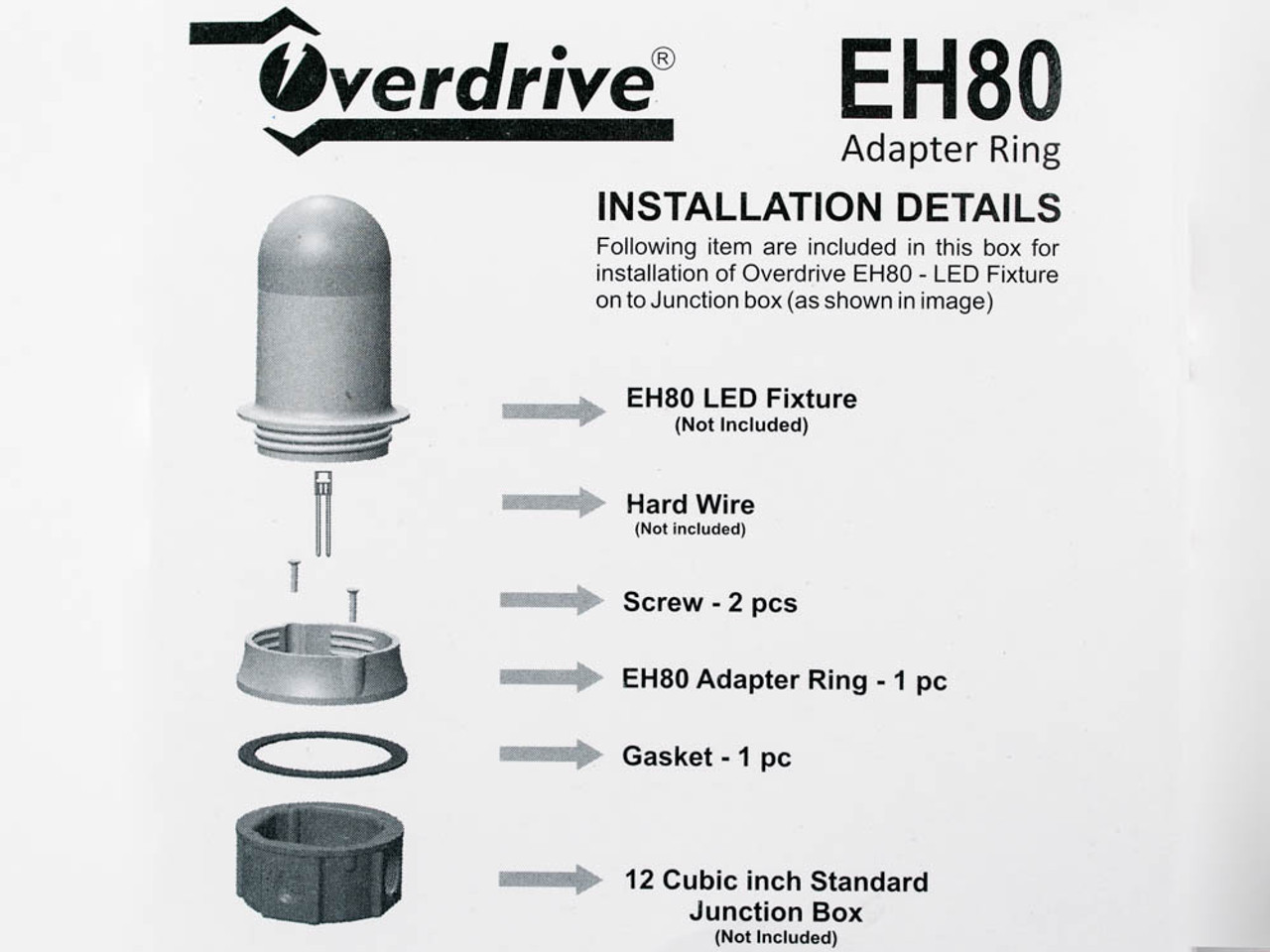Overdrive® Adapter, For Use With Overdrive Fixtures