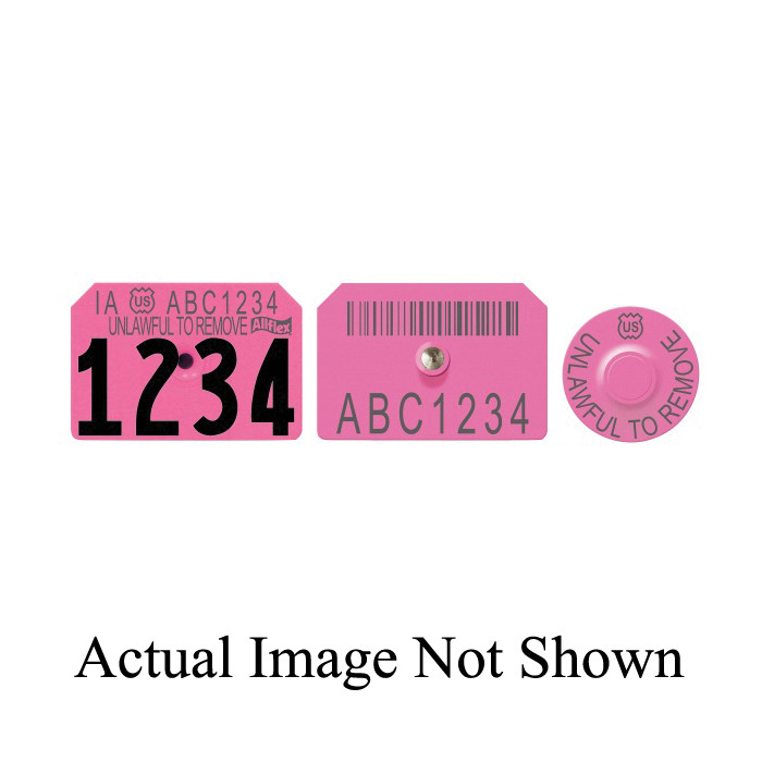 Allflex® Integra™ Pink Blank Hog Male Premise Ear Tag With