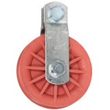 Pulley, 3-1/2 in OD, Red Nylon