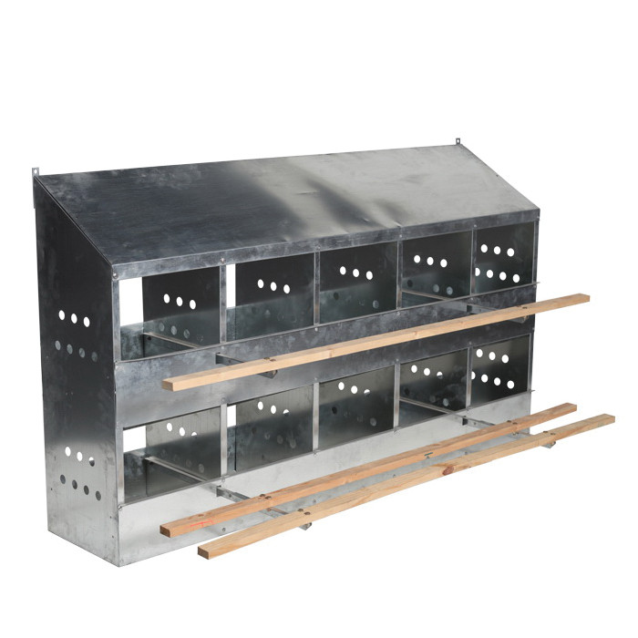 Brower 410B Hühner-Nest – 10-Hole Poultry Nest Für 50-60 Hennen | 2-stöckig, Verzinkter Stahl
