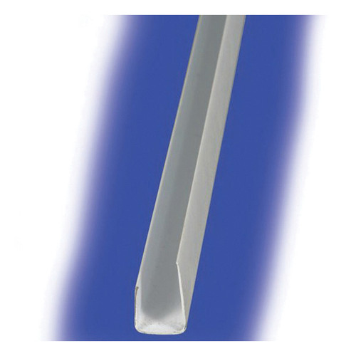 White PVC Rigid Molded End Cap Strip, 0.09 in THK, 8 ft L