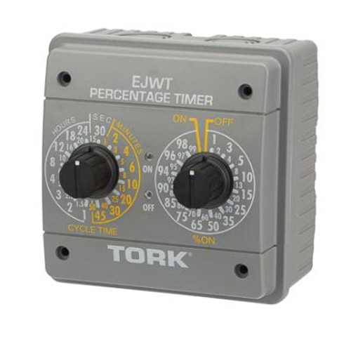 TORK®  Adjustable Percentage Timer, 15 s to 24 hr Time Setting, 120 to 240 VAC, 1/4 hp, 1NO-1NC, SPDT Contact Form