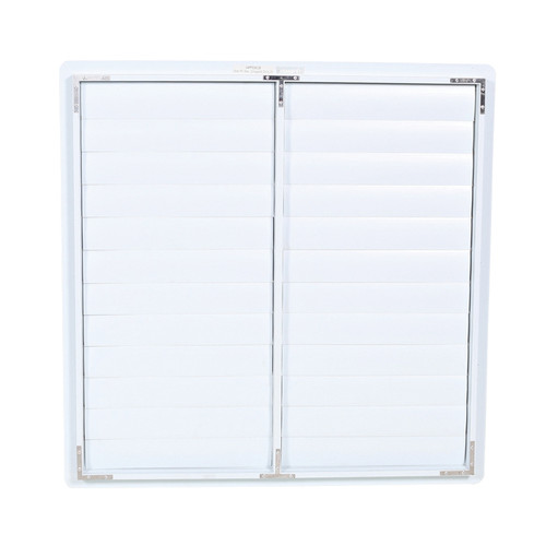 42 in White PVC Fan Shutter, 42-5/8 x 42-5/8 in R.O.