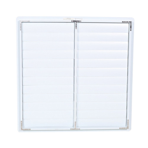 24 in White PVC Fan Shutter, 24-1/4 x 24-1/16 in R.O.