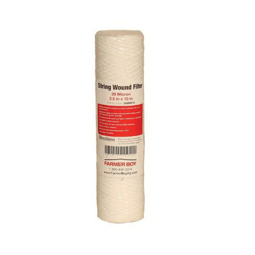 2-1/2 x 10 Inch 20 Micron Cotton Filter Cartridge