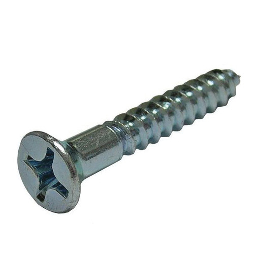 Zinc Plated Wood Screw, 1-1/2 in L, #12, Flat Head, Phillips®  Drive