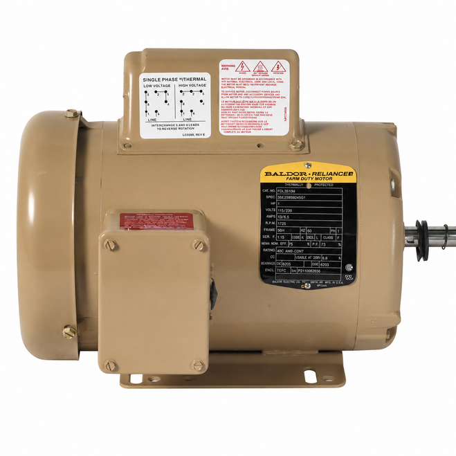 Baldor 1 HP Utility Auger Motor - 1 Phase, 5/8" Shaft