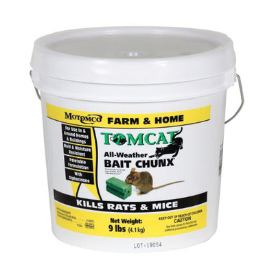 Tomcat® Rat and Mouse Bait, 9.062 lb, Pail, Chunx