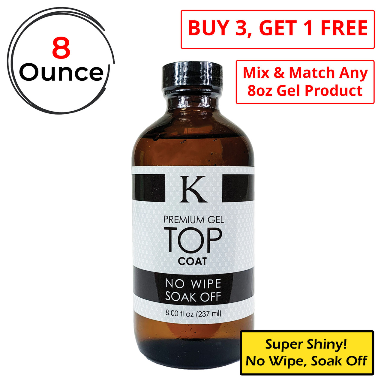 K Gel Topcoat – 8oz | KND Nail Supply