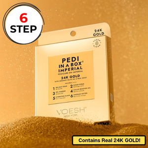 Voesh, gold, 24k, 24k gold, imperial gold, imperial, pedi kit, pedi, 6 step, 6-step Voesh, gold, 24k, 24k gold, imperial gold, imperial, pedi kit, pedi, 6 step, 6-step