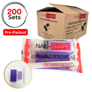 disposable, pedi kit, pedicure, buffer, file, pumice, pre-packaged, 200 kits