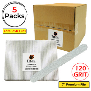 7" Premium Zebra File [Regular 120 Grit] – (250 Pcs./Case)