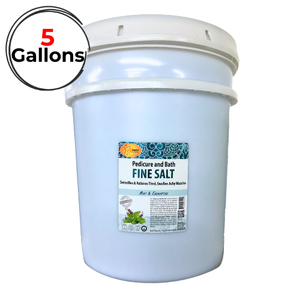 pedicure powder, salt, bucket